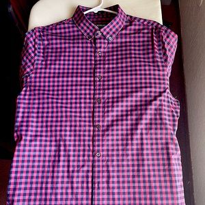 Great Condition Express Slim Plaid Button Down Wrinkle-Resistant